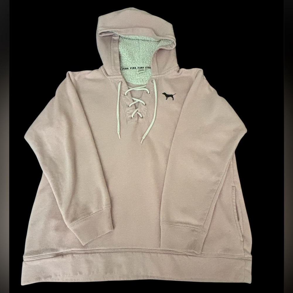 PINK Victoria's Secret Mauve Lace-Up Hoodie